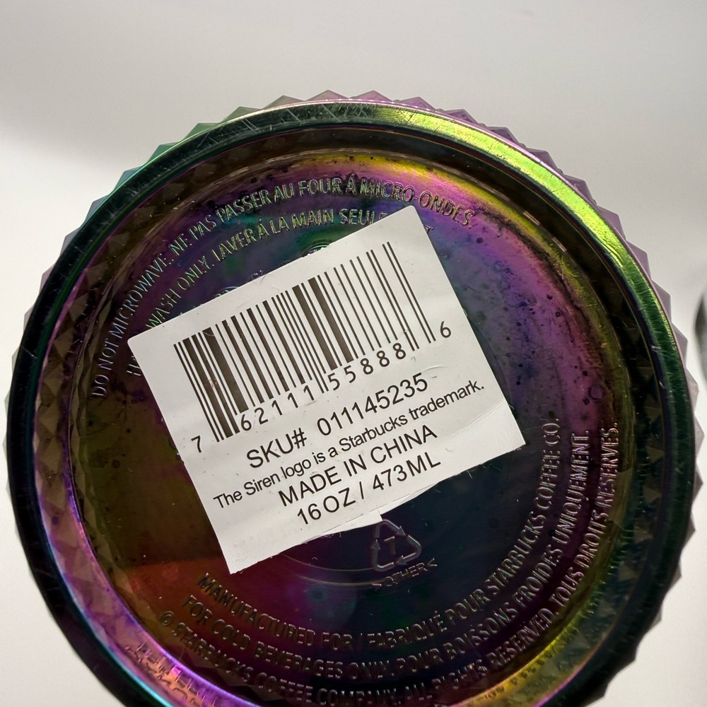Starbucks Fall 2023 "Oil Slick" studded cold cup tumbler 16oz - Picture 3 of 5